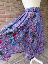 VTG Greenwich Square Multicolor Lap Skirt Midi Size 9/10 High Waist Retro Bright