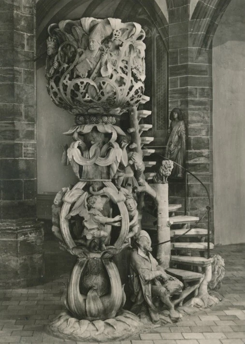 14-856 Ansichtskarte Freiberg Dom Tulpenkanzel Hans Witten Bergstadt Sachsen DDR - Bild 1 von 1