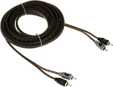 Rockford Fosgate RFI-10 10ft Twisted Pair Signal RCA Cable w/ Woven Outer Shield