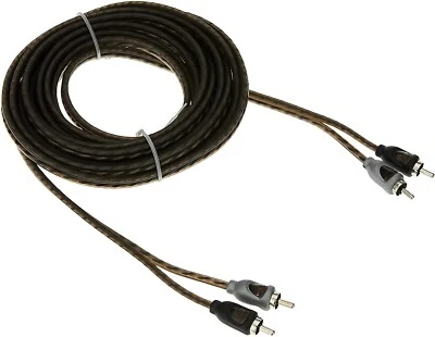Rockford Fosgate RFI-10 10ft Twisted Pair Signal RCA Cable w/ Woven Outer Shield