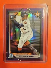 2024 Bowman Chrome Prospects Purple Refractors #BCP208 Waner Luciano 179/250