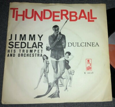 JAMES BOND / JIMMY SEDLAR Thunderball RARE Denmark OST 45 PS Picture Sleeve 7''