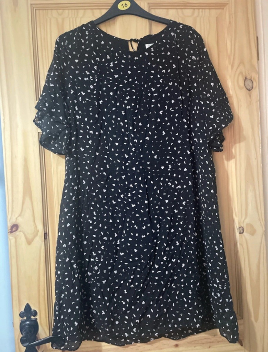 Black and white heart fleck print dress - Cloth and Stone by Anthropologie