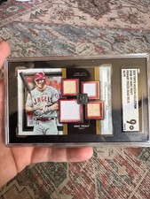 2020 Topps Museum  Collection Mike Trout Quad Relic Card SPQR-MT 50/99 SGC 9