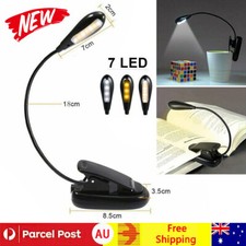 LED Clip Booklight Portable Travel Bed Book Reading Light USB Rechargeable Lamp