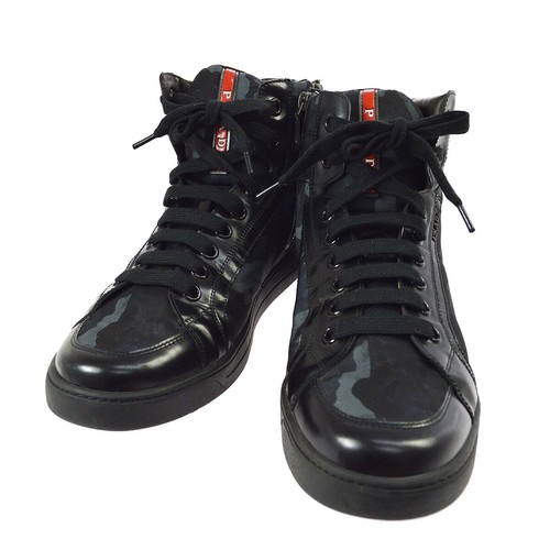 PRADA Sport Sneakers String Shoes Black Nylon Italy #8 1/2 4T2723 02028 |  eBay