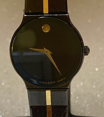 Movado museum watch  with 18K gold ribbon band Style# 600486 for women RARE 22MM Auth Movado Museum Women main image 3