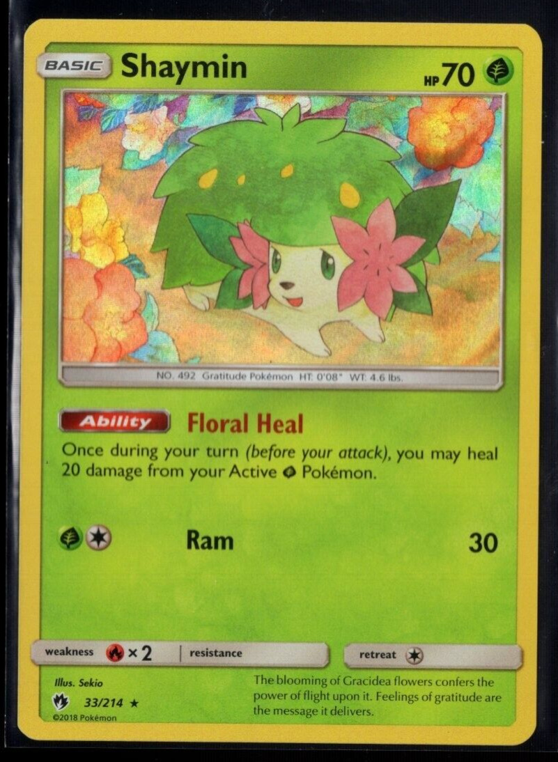 Card Shaymin 33/214 da coleção Lost Thunder