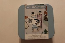 Love Beauty Planet Hand Cream Set blue tin vegan soothe serene hydration 2 x 1oz