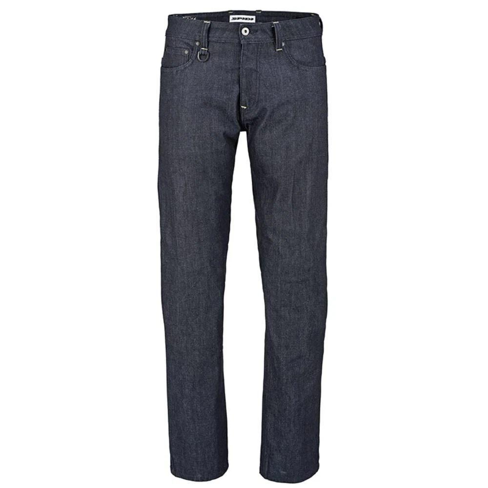 LINGKY Jeans Moto Uomo In Denim Con Armatura - Ginocchiere E Paracolpi Rimovibili - Nero, 2XL (Vita 100cm)
