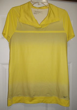 Nike Golf Tour Performance Dri-Fit Polo Short Sleeve Shirt Women Medium Yellow