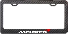Mclaren White Text Red Splash Carbon Fiber license Plate Frame *Top Quality*