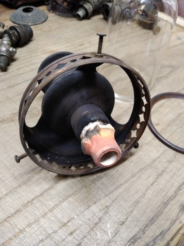 Vtg Antique Gas Wall Ceiling Lamp Light Globe Burner Fixture Brass Parts Lot - 第 4/11 張圖片