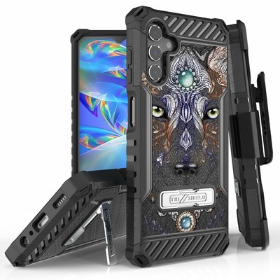 Tri Shield Rugged Cover + Hoslter Designed For Samsung Galaxy A13 5G Case Black/