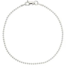 1.2mm to 5mm Sterling Silver Polished Bead Ball Chain Necklace or Bracelet
