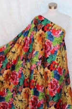 100 Charmeuse Silk Fabric Oil Painting Flower M66 Per Yard