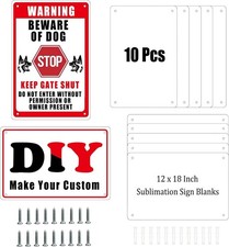 10 Pcs Sublimation Metal Sign Blanks 12x18 Inch, Aluminum Sublimation Yard Sign