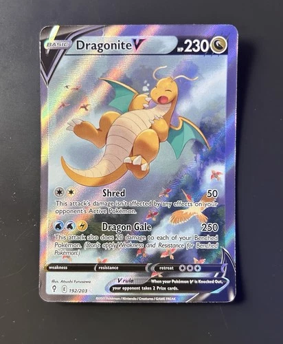 Pokémon TCG Dragonite V Alternate Full Art Evolving Skies 192/203 DMG PSA 1/2/3
