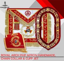 Masonic Royal Arch PHP Apron Chain Collar Cuff Set Handmade Regalia