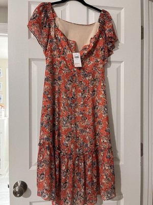 Adelyn Rae Old Rose Floral Chiffon Dress, Size S, NWT