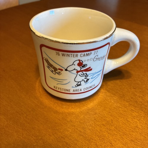 Boy Scouts of America Vintage Coffee Cup Mug 1976 winter camp  