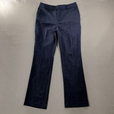 Nine West Barely Bootcut Stretch Navy Blue Flat Front Dress Pant Womens Size 10