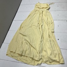 Shein Yellow Open Back Slit Maxi Dress Women's Size Large NEW