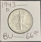 1943-D Liberty Walking Half Dollar XF