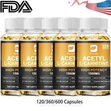 Acetyl L-Carnitine 1500mg, 120 -600Capsules - Non-GMO and Gluten Free