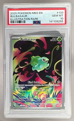 9255 Bulbasaur 2025 Pokemon Mega Evolution #133 Illustration Rare PSA 10