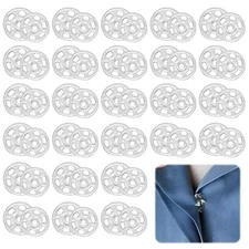 200 Sets Sew on Snaps for Clothing, Large Round Clear Snap Button, Plastic In...
