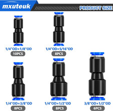 Quick Connect Air Hose Fittings Set, Plastic Push to Connect Fittings Kit, 1/8