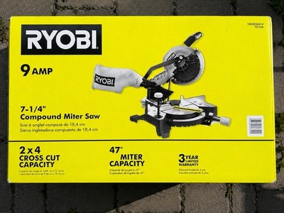 RYOBI TS1144 7-1/4'' Compound Miter Saw 9A Corded 120V Open Box w/Blade