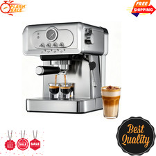 NEW Espresso Machine 20 Bar Espresso Maker Steam Milk Frother Stainless Steel