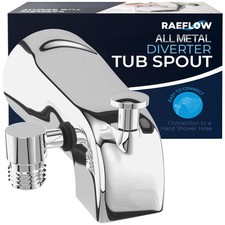 All Metal Tub Spout with Diverter Integrated Shower Hose Connection, Chrome...