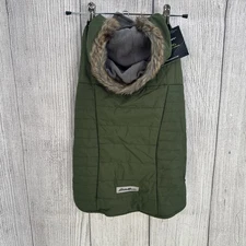 Eddie Bauer Dog Coat Large Army Green Winter Jacket Quilted Softshell Fleece