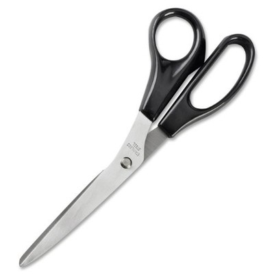 Business Source Stainless Steel Scissors - 8'' Overall Length - Bent-right -