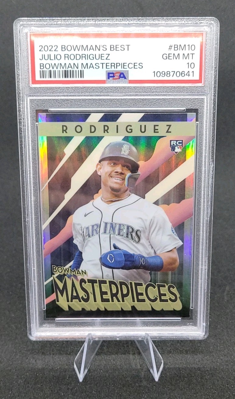 2022 Bowman's Best Julio Rodriguez Masterpiece RC Rookie #BM-10 Mariners  PSA 10