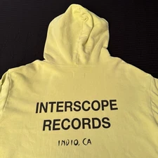 Coachella Interscope Records Indio, Ca.  RTA Hoodie Size XL Neon Yellow READ!