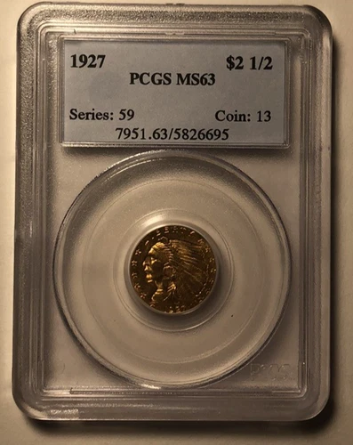 1927 Indian Head $2 ½ Gold, PCGS MS63