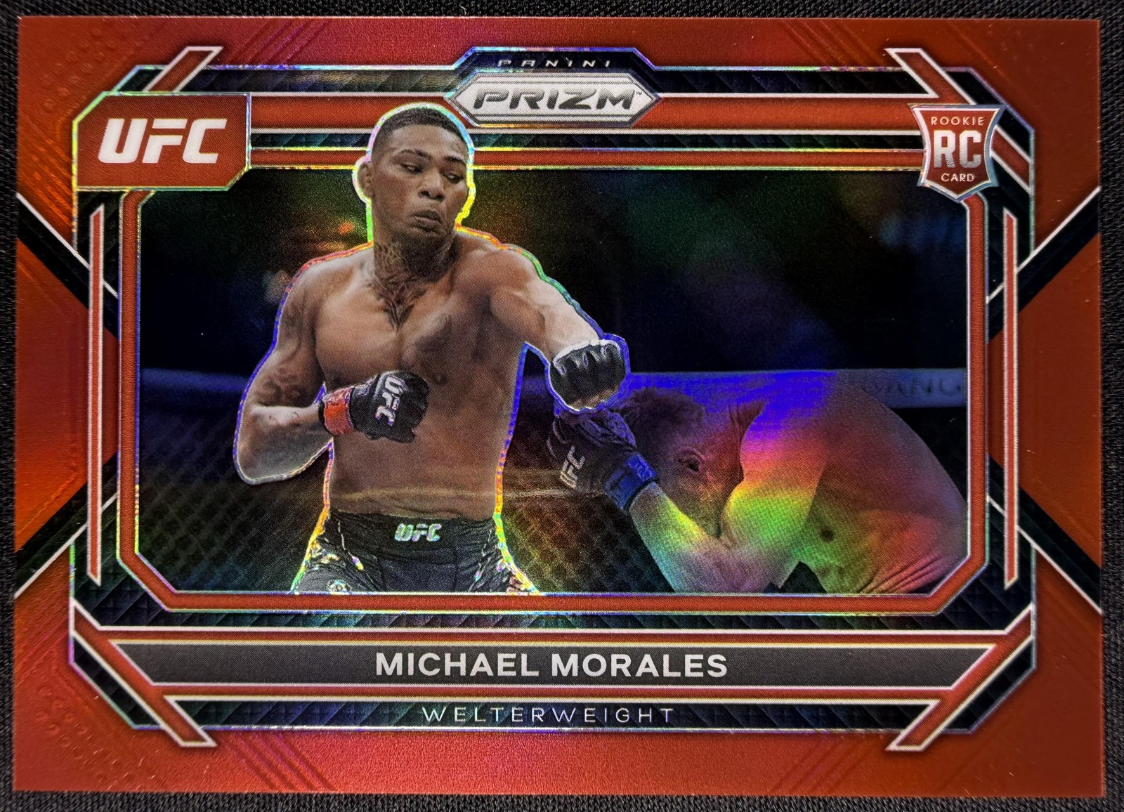 2023 Panini Prizm UFC #97 Michael Morales Red Prizm Rookie /199
