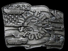 KH01106 VINTAGE 1991  OPERATION DESERT STORM  PEWTER MILITARY BELT BUCKLE