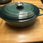 Le Creuset Oval Enameled Cast Iron Casserole w/ Lid 31cm 3.5L Green — photo 2