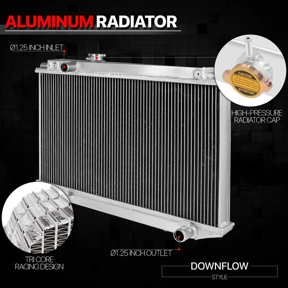 Radiador de refrigeración de rendimiento de aluminio de 3 filas para 86-92 Toyota Supra Mark III A70 Foto 2 de 4