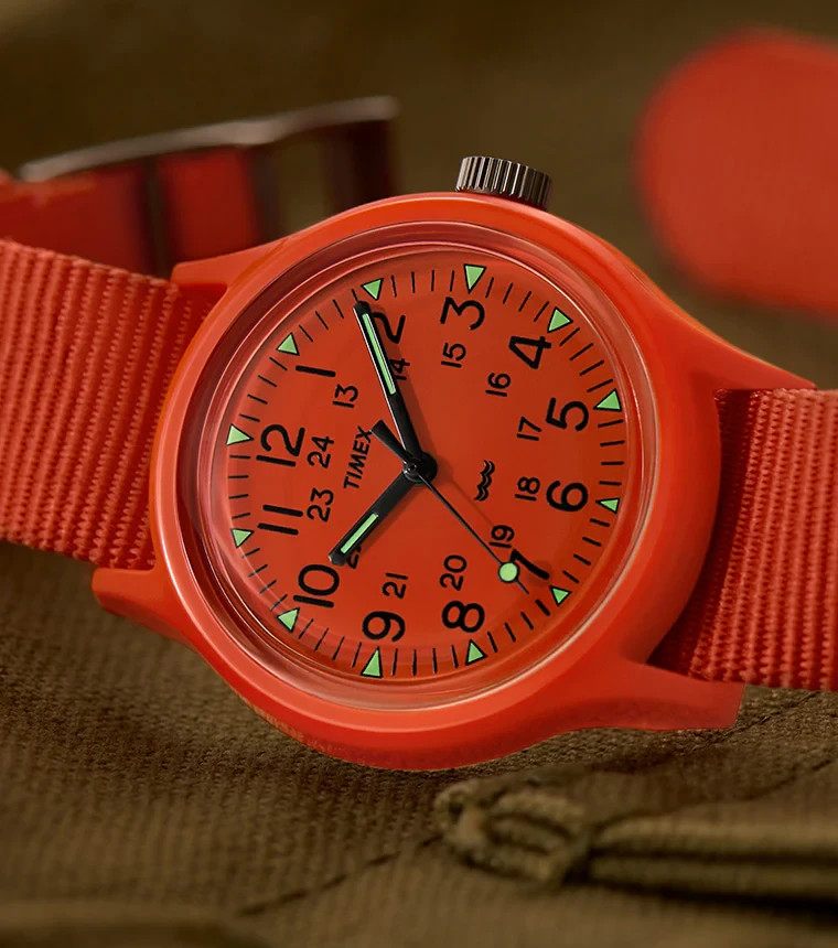 TIMEX オレンジレザー 時計 New Unisex Timex MK1 Orange Easy Reader 30m W/Proof 36mm Watch