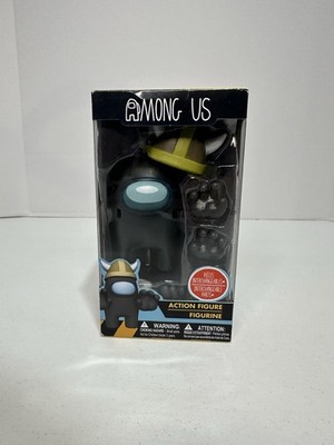AMONG US Toikido BLACK 4  Action Figure With Viking Helmet *Ships In A Box*