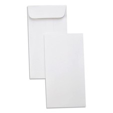  7 Coin Envelopes, Gummed Flap, 3.5x6.5", White, 100 Pack