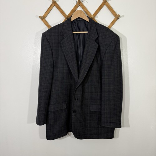 Joseph, Joseph Feiss Vintage 100% Wool Plaid Sport Coat Jacket 50L