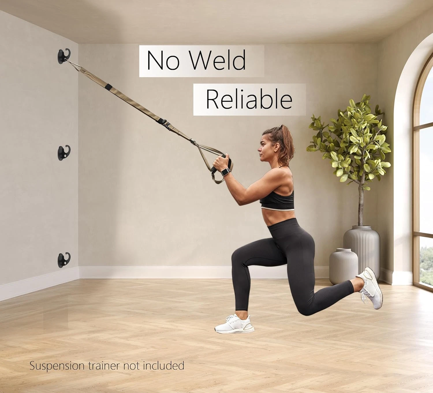 3-Pack Resistance Band Wall Anchor Set No Weld Wall Mount Exercise Bands Compact