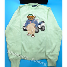POLO RALPH LAUREN Polo Bear Roadster Knit Sweater Mint Green Women's S NWT